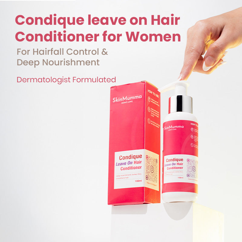 Leave-On Hair Conditioner for Women for Deep Nourishment, Frizz Control & Hair Smoothening | Condique Leave On Hair Conditioner by SkinMumma