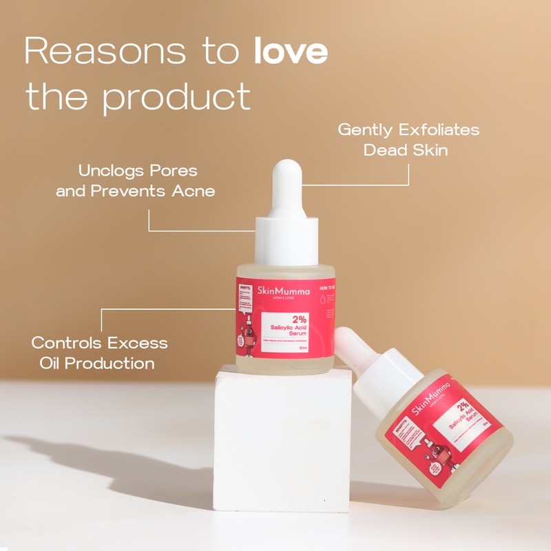 Salicylic Acid Serum for reducing acne and Unclogging pores by SkinMumma
